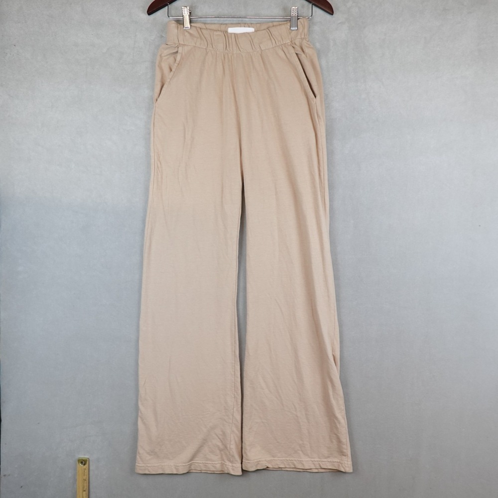 Talentless Pants French Terry Wide Leg Relaxed Lounge Size Small Cozy Tan